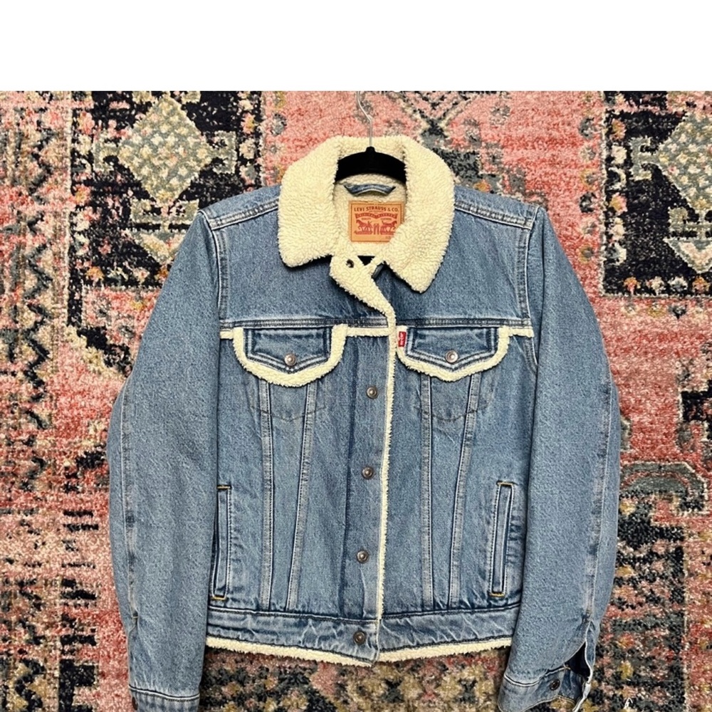 Levi's Blue Denim Jacket with Cream Collar